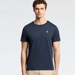 Psycho Bunny Mens Classic Crew Neck Tee in Navy- Size 5 (Medium)